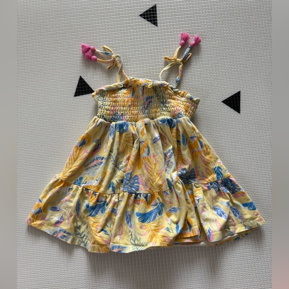 Tommy Bahama|baby girl yellow floral maxi dress with tiered ruffles•••Summer - Picture 4 of 5